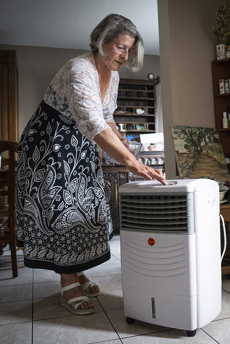 Michelle et son rafraîchisseur d'air