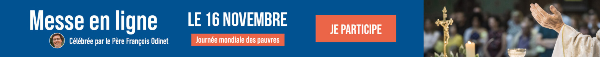 bannière d'annonce de la messe du secours catholique 2025