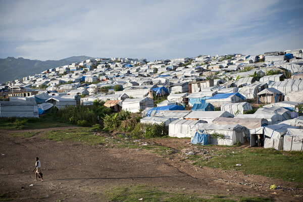 Les Nations-Unies ont mis en place des camps de déplacés comme ici à Tabarre, près de Port-au-Prince.