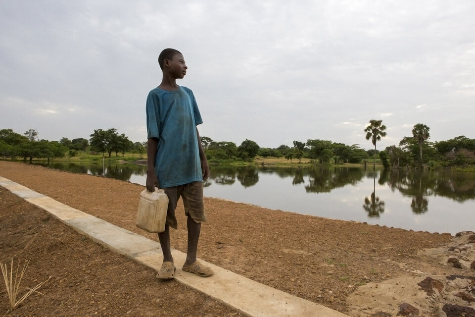 Retenue d'eau au Bénin.