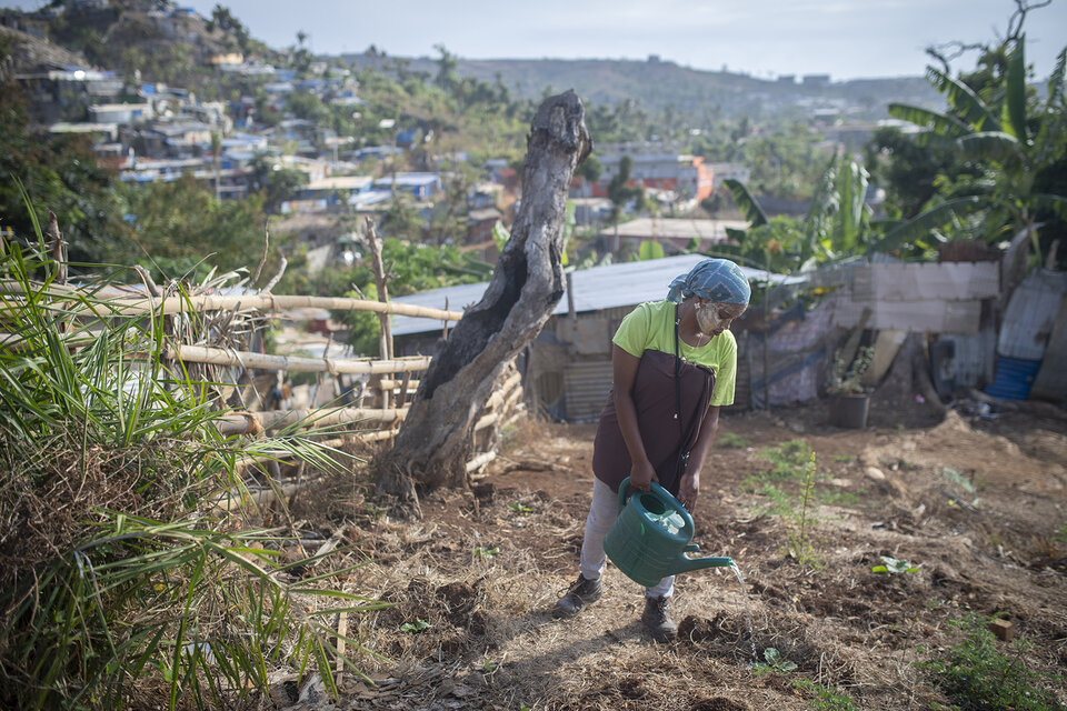 une agricultrice à Mayotte
