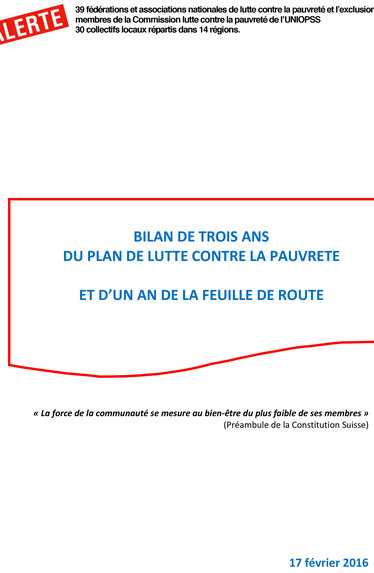 Bilan de trois ans de lutte contre la pauvreté
