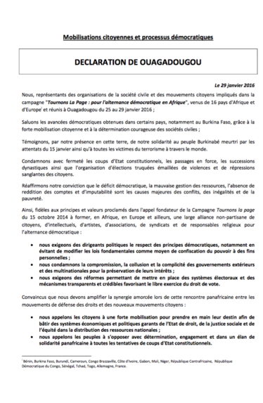 Déclaration de Ouagadougou
