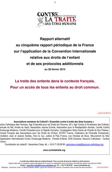 La traite des enfants dans le contexte français